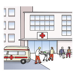 Eingangsseite einer Klinik