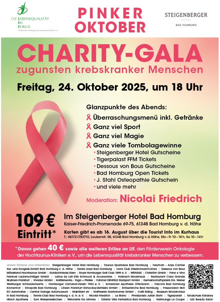 Infoblatt für die 'Pinker-Oktober' Charaty Gala